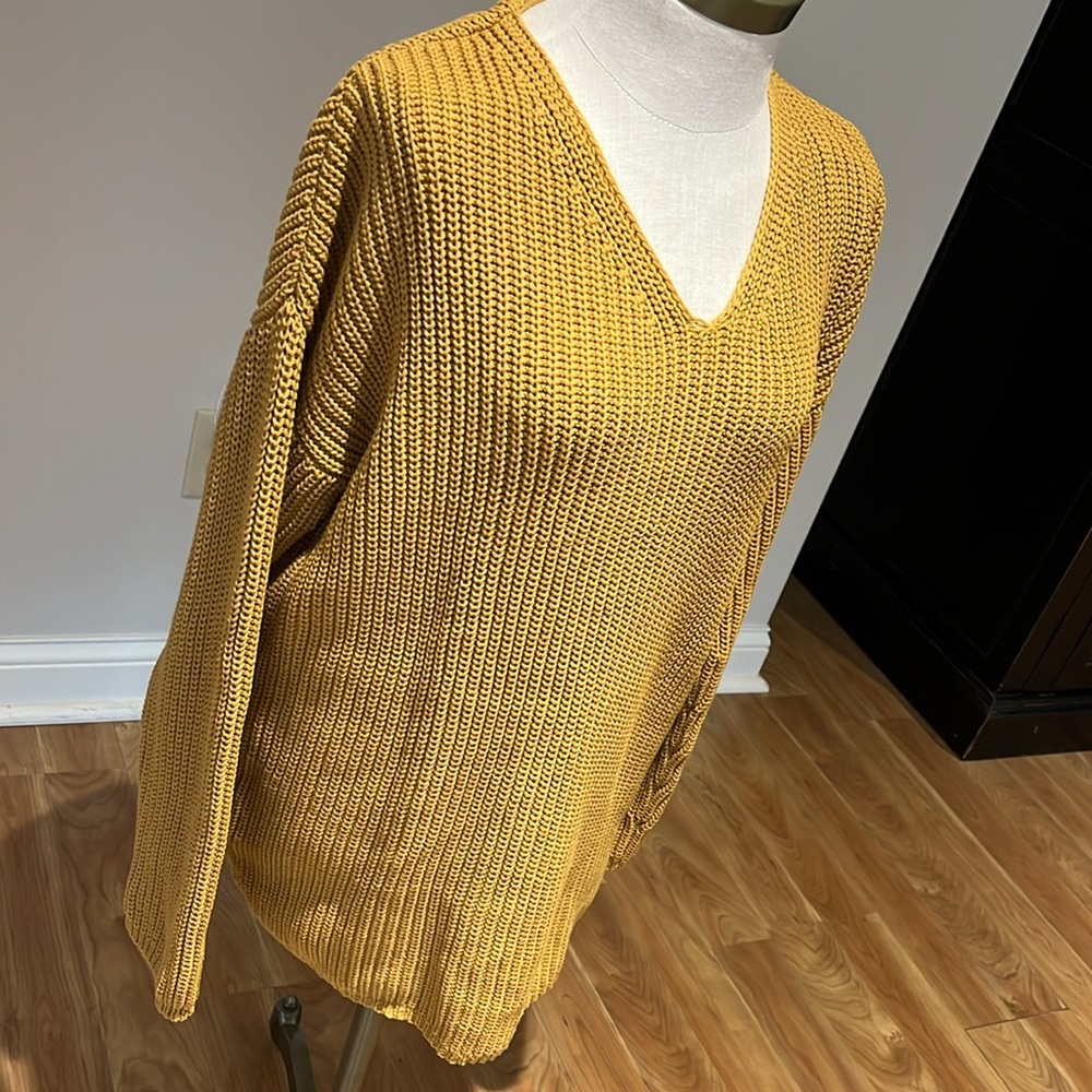 Jenni Kayne Cotton Cabin sweater mustard yellow size M